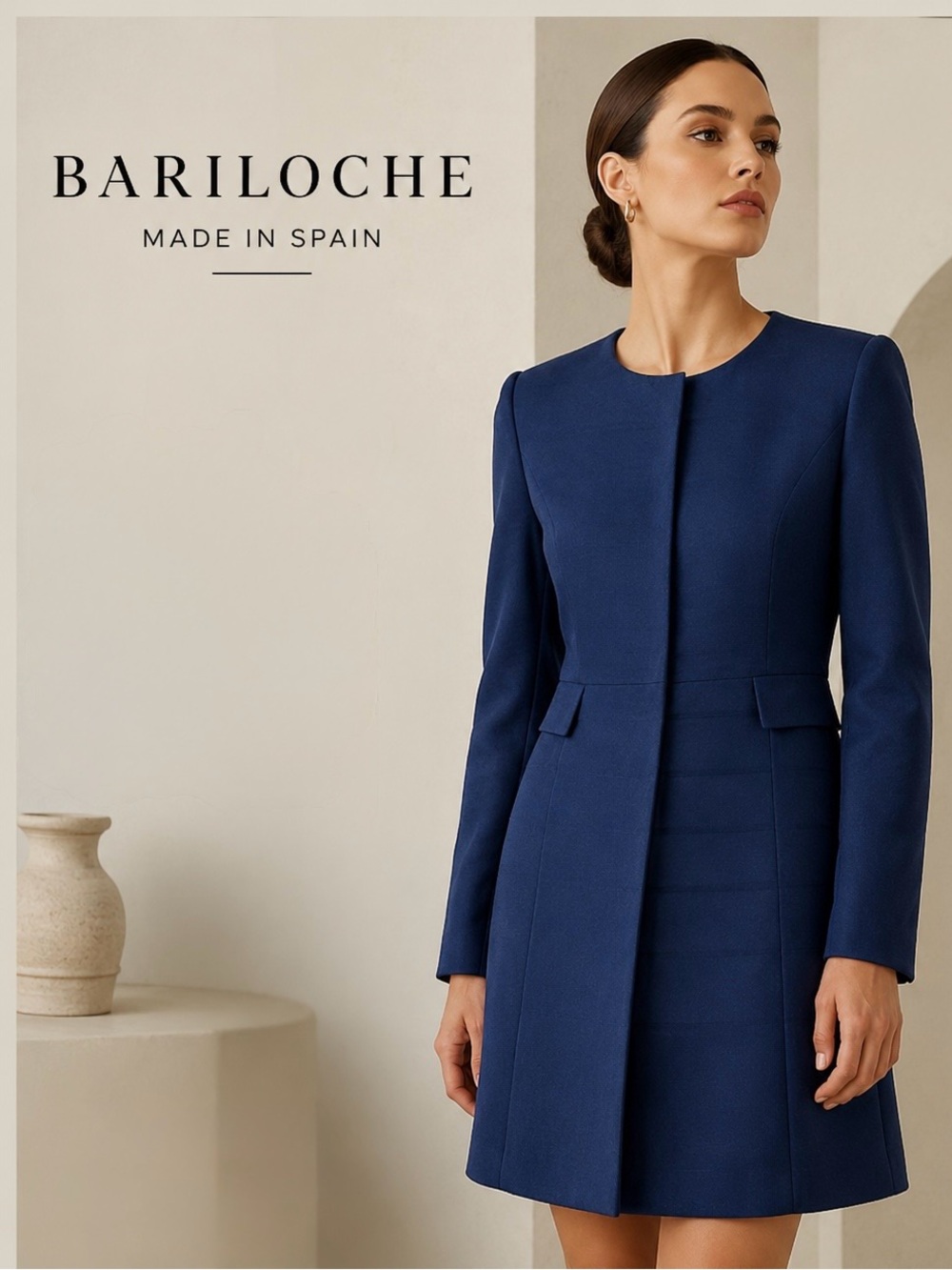 Bariloche Navy Long Sleeve Shift Dress